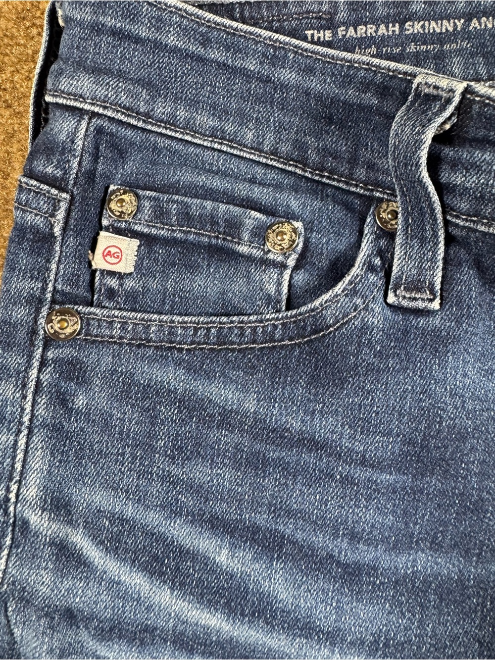 AG The Farrah Skinny Ankle High Rise Jeans 25 Regular - Picture 15 of 16
